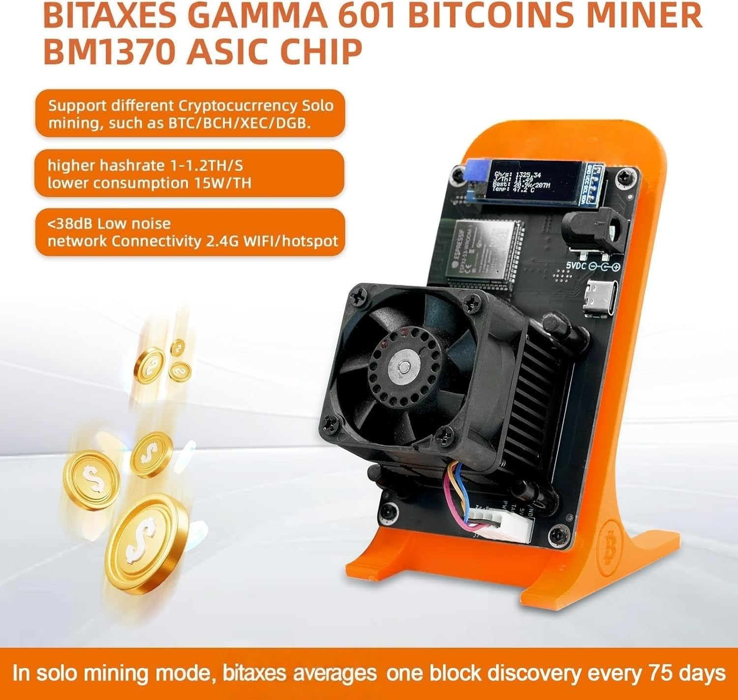 Amazon.com: Bitaxes Gamma 601 Solo Miner Bitcions Miner BM1370